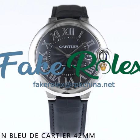 Replica Ballon Bleu De Cartier 42MM WSBB0003 AF Stainless Steel Black Dial Swiss 2892