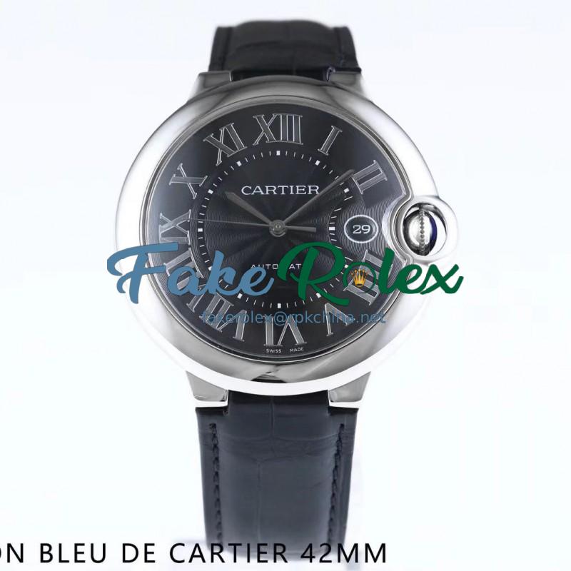 Replica Ballon Bleu De Cartier 42MM WSBB0003 AF Stainless Steel Black Dial Swiss 2892