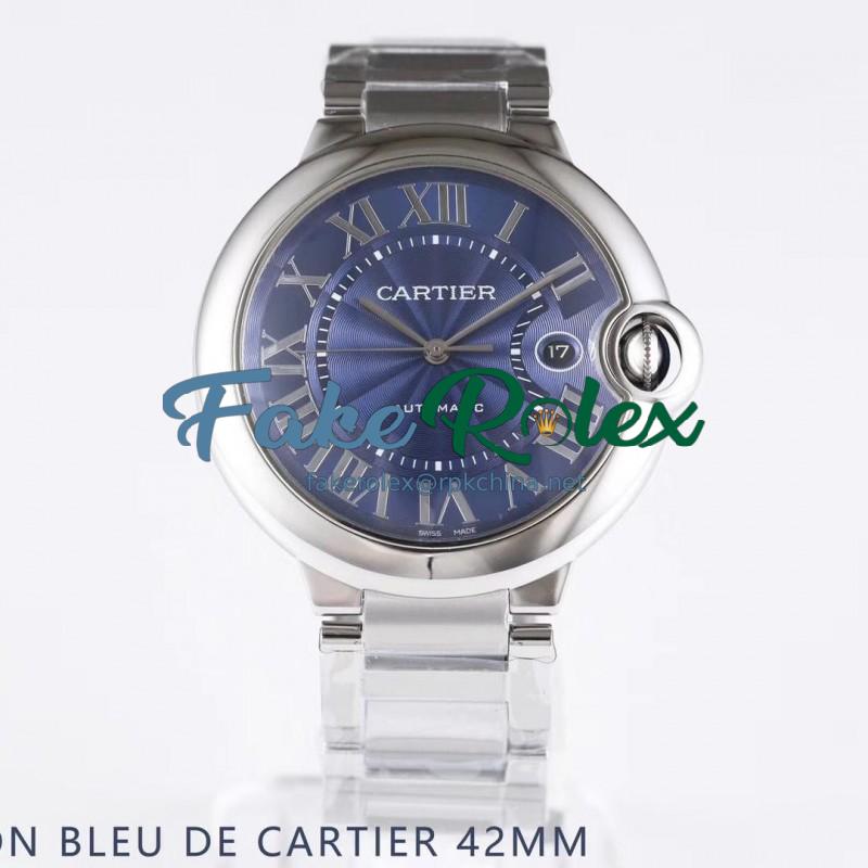 Replica Ballon Bleu De Cartier 42MM WSBB0025 AF Stainless Steel Blue Dial Swiss 2892