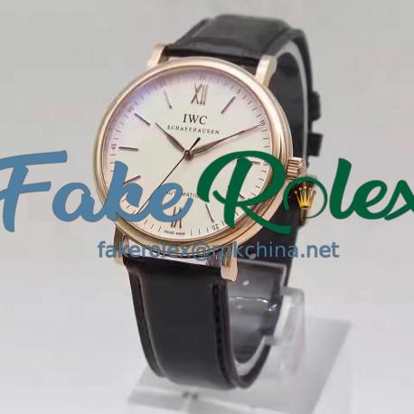 Replica IWC Portofino Automatic IW356504 MK Rose Gold White & Gold Dial Swiss 2892