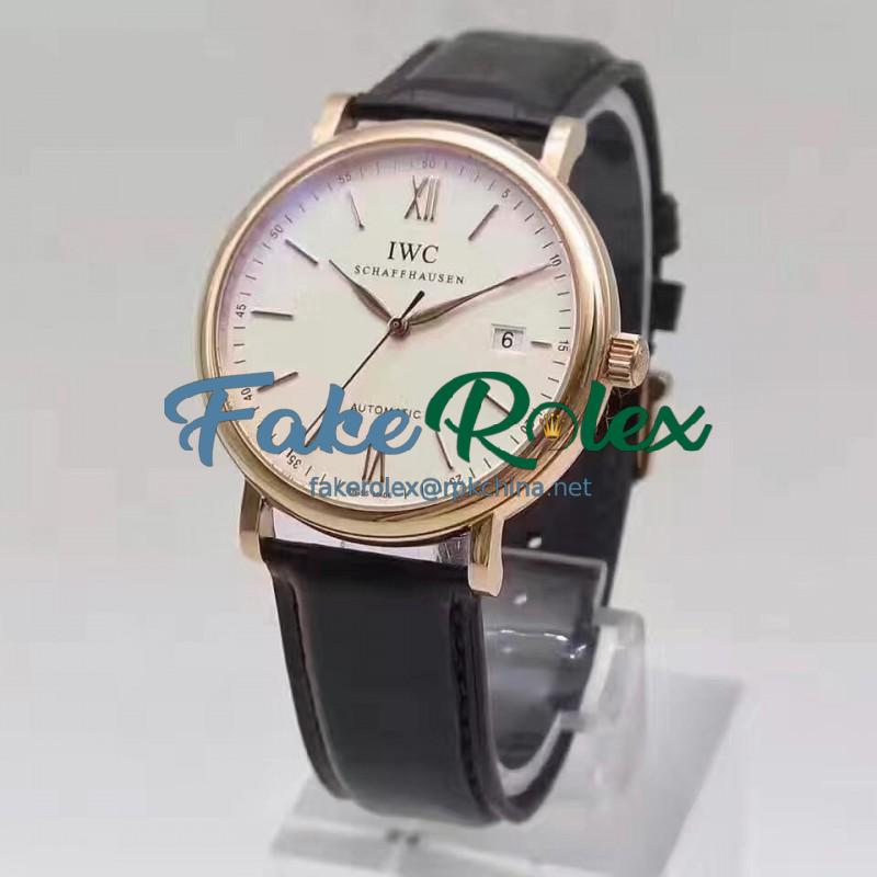 Replica IWC Portofino Automatic IW356504 MK Rose Gold White & Gold Dial Swiss 2892