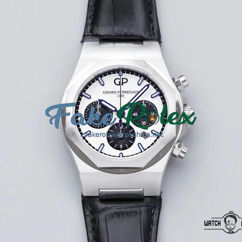 Replica Girard Perregaux Laureato Chronograph 42MM 81020-11-131-BB6A TWA Stainless Steel White Dial Swiss 7750