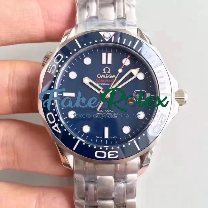 Replica Omega Seamaster Diver 300M 212.30.41.20.03.001 BP Stainless Steel Blue Dial Swiss 2824-2