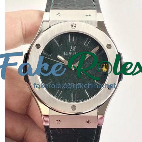 Replica Hublot Classic Fusion Berluti Scritto 511.NX.050B.VR.BER16 SR V2 Stainless Steel Green Leather Dial Swiss HUB1100