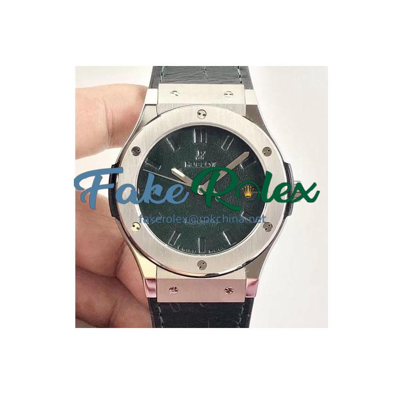 Replica Hublot Classic Fusion Berluti Scritto 511.NX.050B.VR.BER16 SR V2 Stainless Steel Green Leather Dial Swiss HUB1100