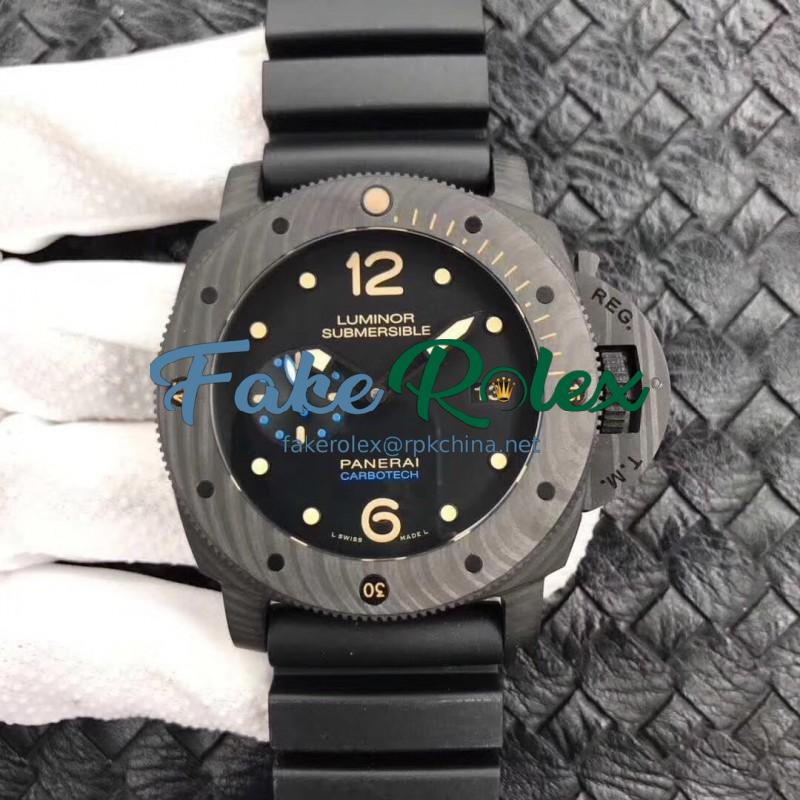 Replica Panerai Luminor Submersible 1950 PAM616 VS V3 Carbotech Black Dial Swiss P9000