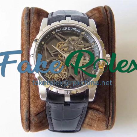 Replica Roger Dubuis Excalibur Skeleton Flying Tourbillon RDDBEX0393 BBR Stainless Steel Skeleton Dial Swiss Tourbillon