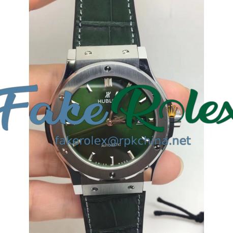 Replica Hublot Classic Fusion Titanium Green 38MM 542.NX.8970.LR JJ V2 Titanium Green Dial Swiss HUB1112