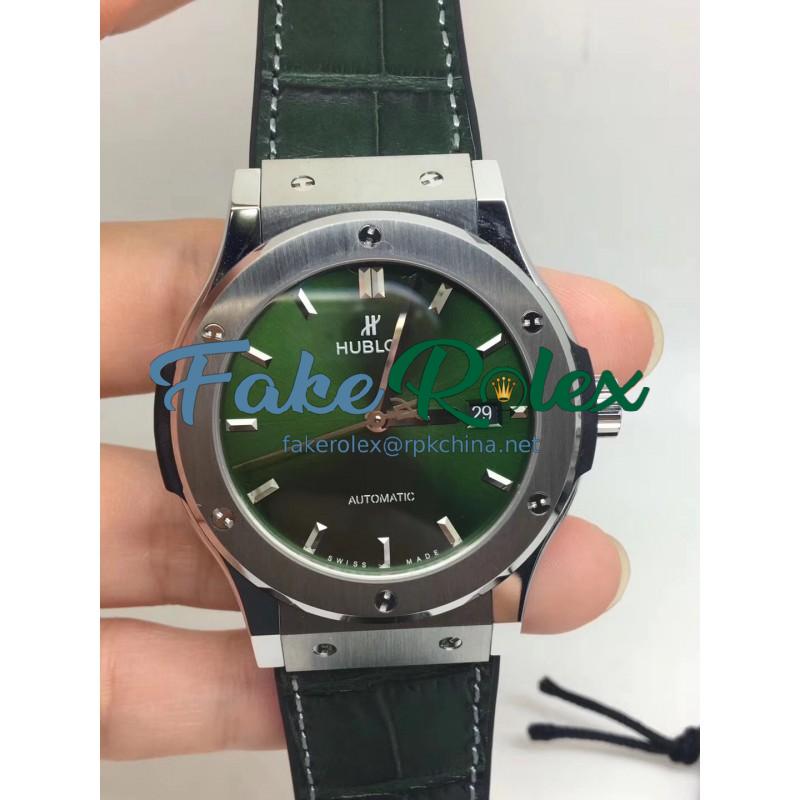 Replica Hublot Classic Fusion Titanium Green 38MM 542.NX.8970.LR JJ V2 Titanium Green Dial Swiss HUB1112