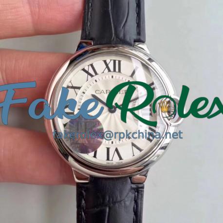 Replica Cartier Ballon Bleu 36MM W69017Z4 JF Stainless Steel Silver Dial Swiss Ronda Quartz