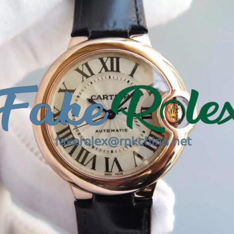 Replica Cartier Ballon Bleu 33MM Rose Gold Silver Dial Swiss 2671