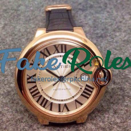 Replica Cartier Ballon Bleu 36MM Rose Gold Silver Dial Swiss 2836-2