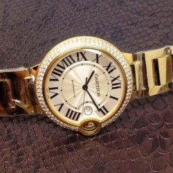 Replica Cartier Ballon Bleu 36MM Yellow Gold Silver Dial Swiss 2688