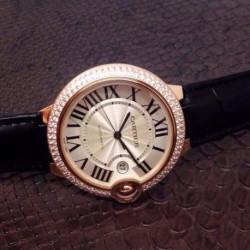 Replica Cartier Ballon Bleu 36MM Rose Gold Silver Dial Swiss 2688