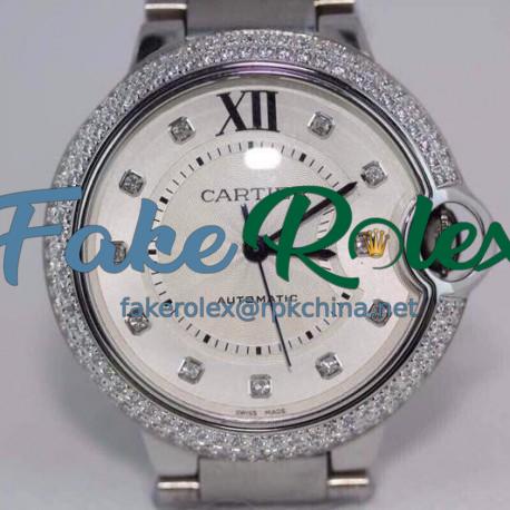 Replica Cartier Ballon Bleu 36MM Stainless Steel Silver Dial Swiss 2688