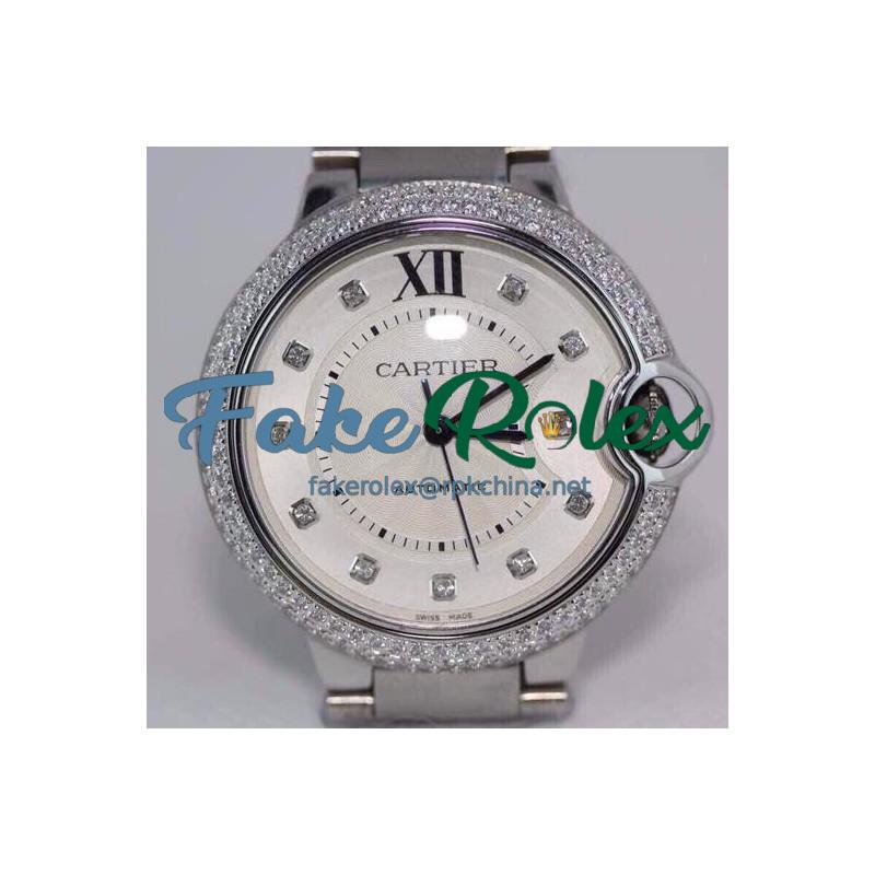 Replica Cartier Ballon Bleu 36MM Stainless Steel Silver Dial Swiss 2688