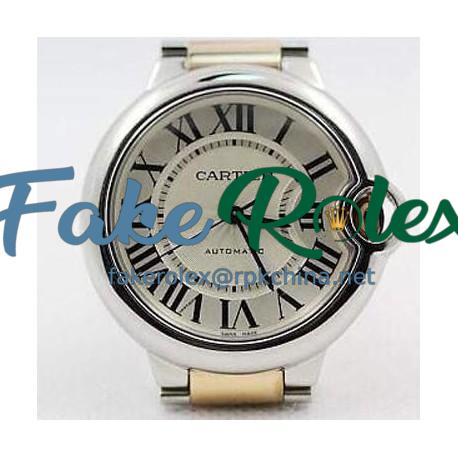 Replica Cartier Ballon Bleu 36MM Stainless Steel & Rose Gold Silver Dial Swiss 2671