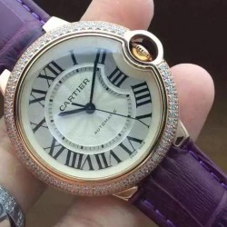 Replica Cartier Ballon Bleu 36MM Rose Gold Silver Swiss 2824-2