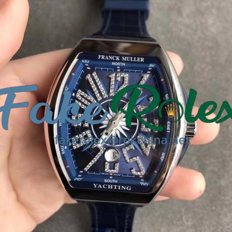 Replica Franck Muller Vanguard Yachting V45 SC DT AC BL OX Stainless Steel Blue Dial Swiss 2824-2