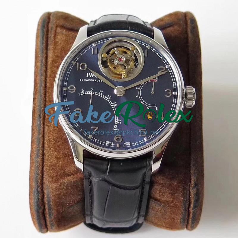 Replica IWC Portugieser Tourbillon Mystere Retrograde IW504601 ZF Stainless Steel Blue Dial Swiss Tourbillon