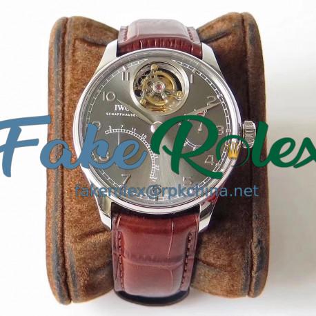 Replica IWC Portugieser Tourbillon Mystere Retrograde IW504601 ZF Stainless Steel Anthracite Dial Swiss Tourbillon