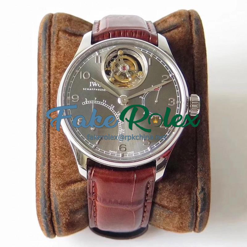 Replica IWC Portugieser Tourbillon Mystere Retrograde IW504601 ZF Stainless Steel Anthracite Dial Swiss Tourbillon