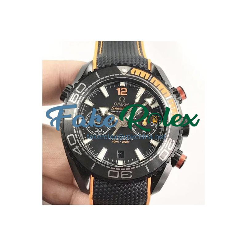 Replica Omega Seamaster Planet Ocean 600M Chronograph Deep Black 215.92.46.51.01.001 OM PVD Black Dial Swiss 9900