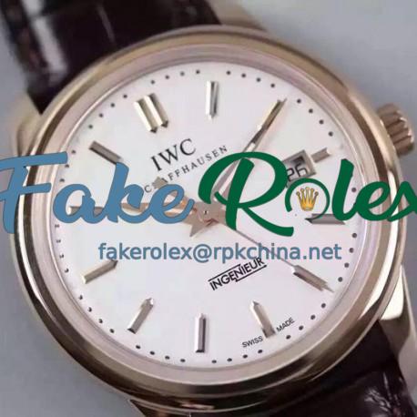 Replica IWC Ingenieur St Laurens Rose Gold White Dial Swiss IWC 80111