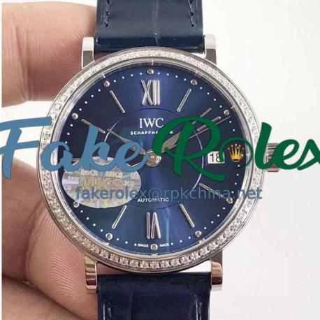 Replica IWC Portofino Automatic 37 IW458111 MK Stainless Steel & Diamonds Blue Dial M9015