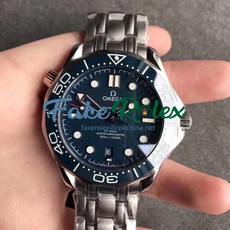 Replica Omega Seamaster Diver 300M 210.30.42.20.03.001 UR Stainless Steel Blue Dial Swiss 8800