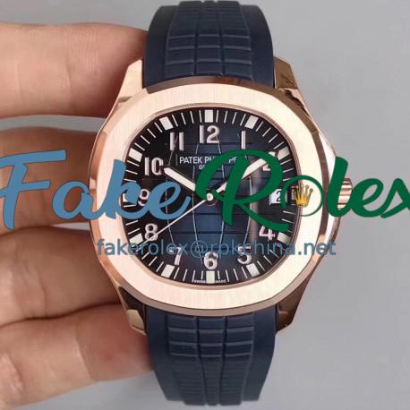 Replica Patek Philippe Aquanaut Jumbo 5167R MP Rose Gold Blue Dial Swiss 324SC