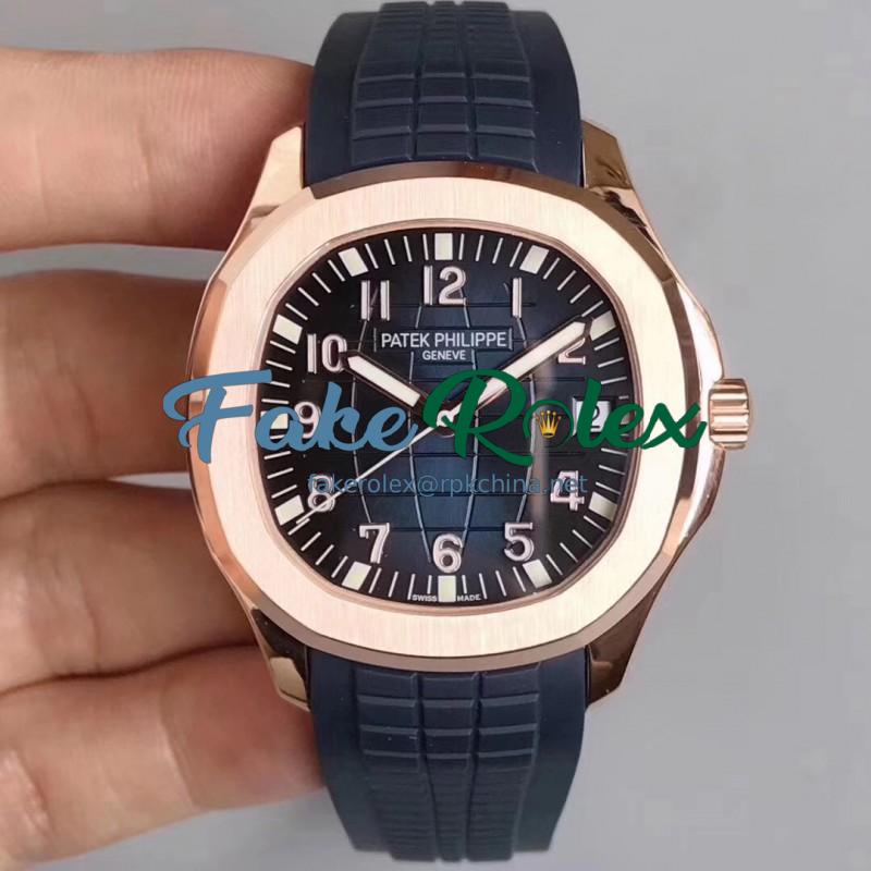 Replica Patek Philippe Aquanaut Jumbo 5167R MP Rose Gold Blue Dial Swiss 324SC