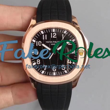 Replica Patek Philippe Aquanaut Jumbo 5167R MP Rose Gold Black Dial Swiss 324SC