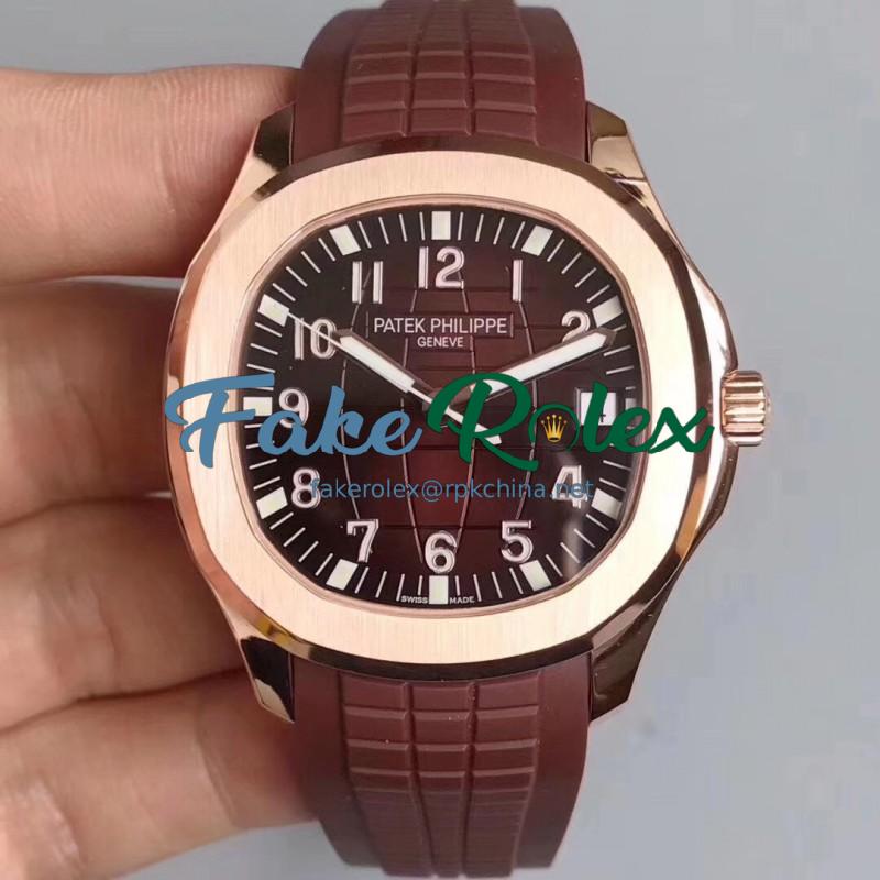 Replica Patek Philippe Aquanaut Jumbo 5167R-001 MP Rose Gold Chocolate Dial Swiss 324SC