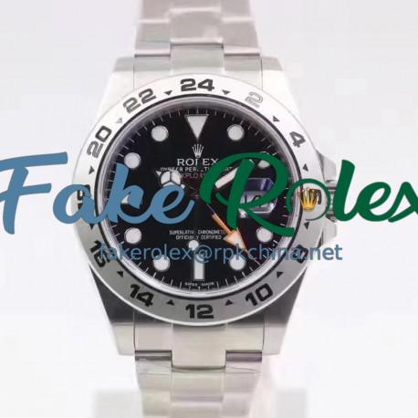 Replica Rolex Explorer II 216570 2018 V7 Stainless Steel Black Dial Swiss 3187