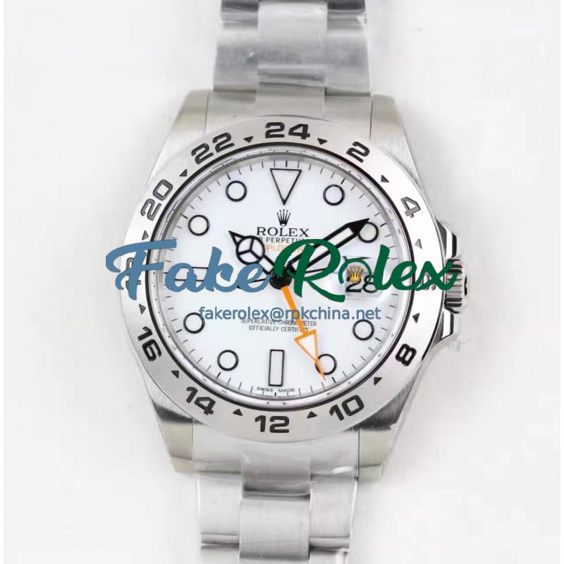 Replica Rolex Explorer II 216570 2018 V7 Stainless Steel White Dial Swiss 3187