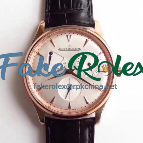 Replica Jaeger-LeCoultre Master Ultra Thin Reserve De Marche 1372520 SW Rose Gold Silver Dial Swiss Caliber 938A/1