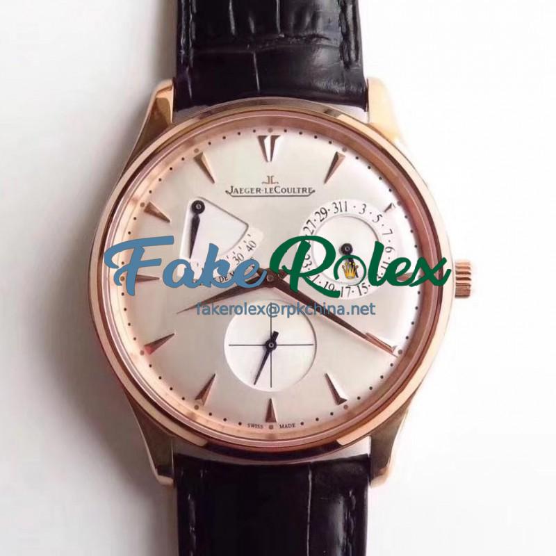 Replica Jaeger-LeCoultre Master Ultra Thin Reserve De Marche 1372520 SW Rose Gold Silver Dial Swiss Caliber 938A/1