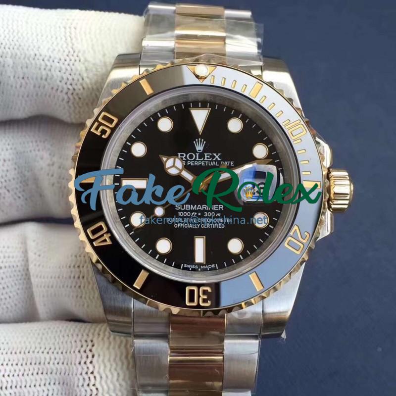 Replica Rolex Submariner Date 116613LN N V8S 24K Yellow Gold Wrapped & Stainless Steel Black Dial Swiss 3135