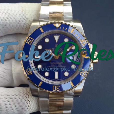 Replica Rolex Submariner Date 116613LB N V8S 24K Yellow Gold Wrapped & Stainless Steel Blue Dial Swiss 2836-2