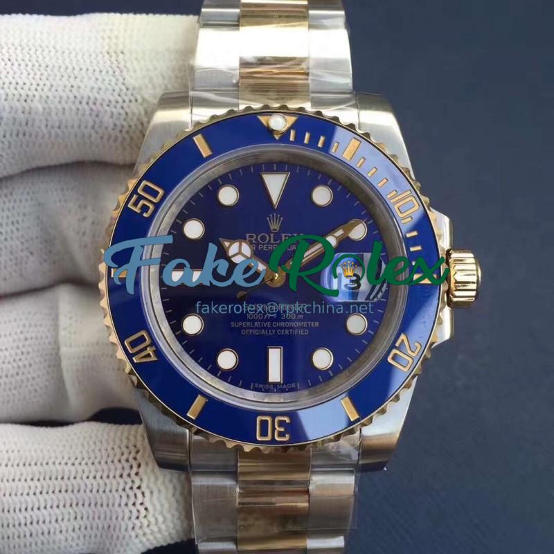 Replica Rolex Submariner Date 116613LB N V8S 24K Yellow Gold Wrapped & Stainless Steel Blue Dial Swiss 3135