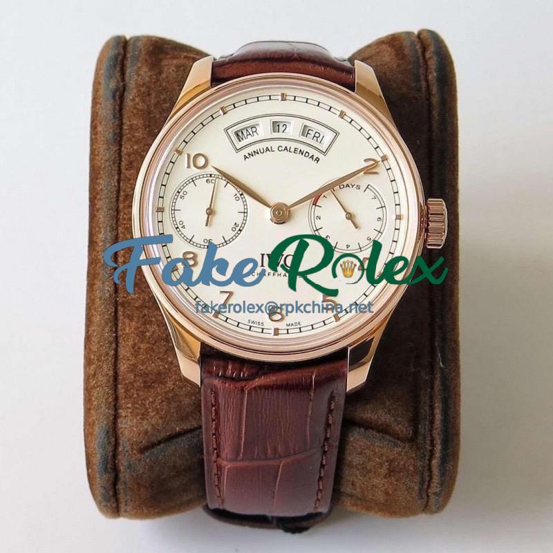 Replica IWC Portugieser Annual Calendar IW503504 ZF Rose Gold White Dial Swiss 52850