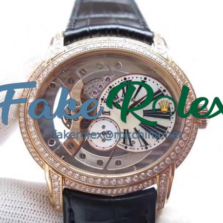 Replica Audemars Piguet Royal Millenary 4101 15350 V9 Rose Gold & Diamonds Rose Gold Skeleton Dial Swiss 4101