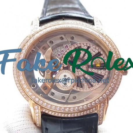 Replica Audemars Piguet Royal Millenary 4101 15350 V9 Rose Gold & Diamonds Rose Gold Skeleton Dial Swiss 4101