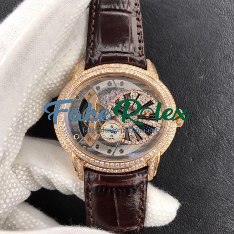 Replica Audemars Piguet Royal Millenary 4101 15350 V9 Yellow Gold & Diamonds Rose Gold Skeleton Dial Swiss 4101