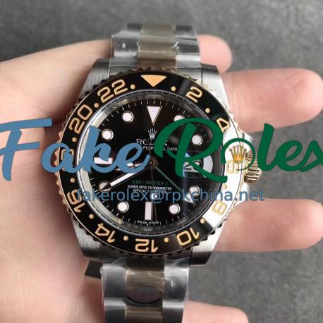 Replica Rolex GMT-Master II 116713LN N V9S 24K Yellow Gold Wrapped & 904L Stainless Steel Black Dial Swiss 3186