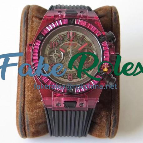 Replica Hublot Big Bang Unico Red Sapphire 411.JR.4901.RT OX Red Sapphire Crystal Skeleton Dial Swiss HUB1242