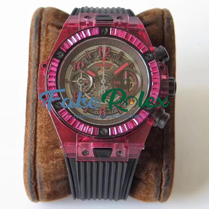 Replica Hublot Big Bang Unico Red Sapphire 411.JR.4901.RT OX Red Sapphire Crystal Skeleton Dial Swiss HUB1242