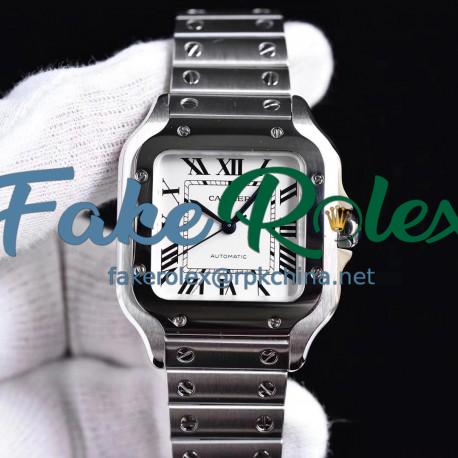 Replica Cartier Santos De Cartier Medium Automatic WSSA0010 GF Stainless Steel White Dial M9015