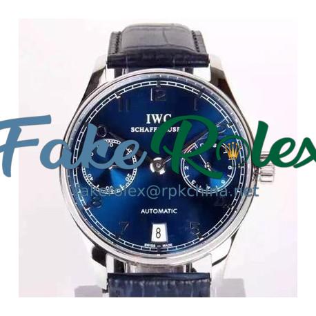 Replica IWC Portuguese IW5007 Power Reserve Stainless Steel Blue Dial Swiss IWC 52010